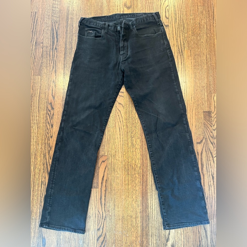 Emporio Armani Black Straight Jeans Classic Style